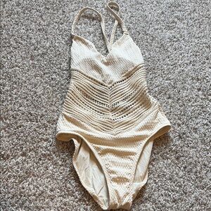 Robin Piccone Cream One Piece Swimsuit